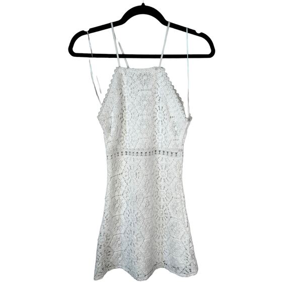 Open Edit Nordstrom New Women's Crochet Mini Dress White XXS Coastal Y2K Boho - Picture 4 of 13